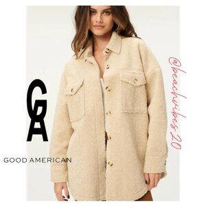 GOOD AMERICAN Sherpa Shirt Jacket Tusk 1/2 NWT O-17